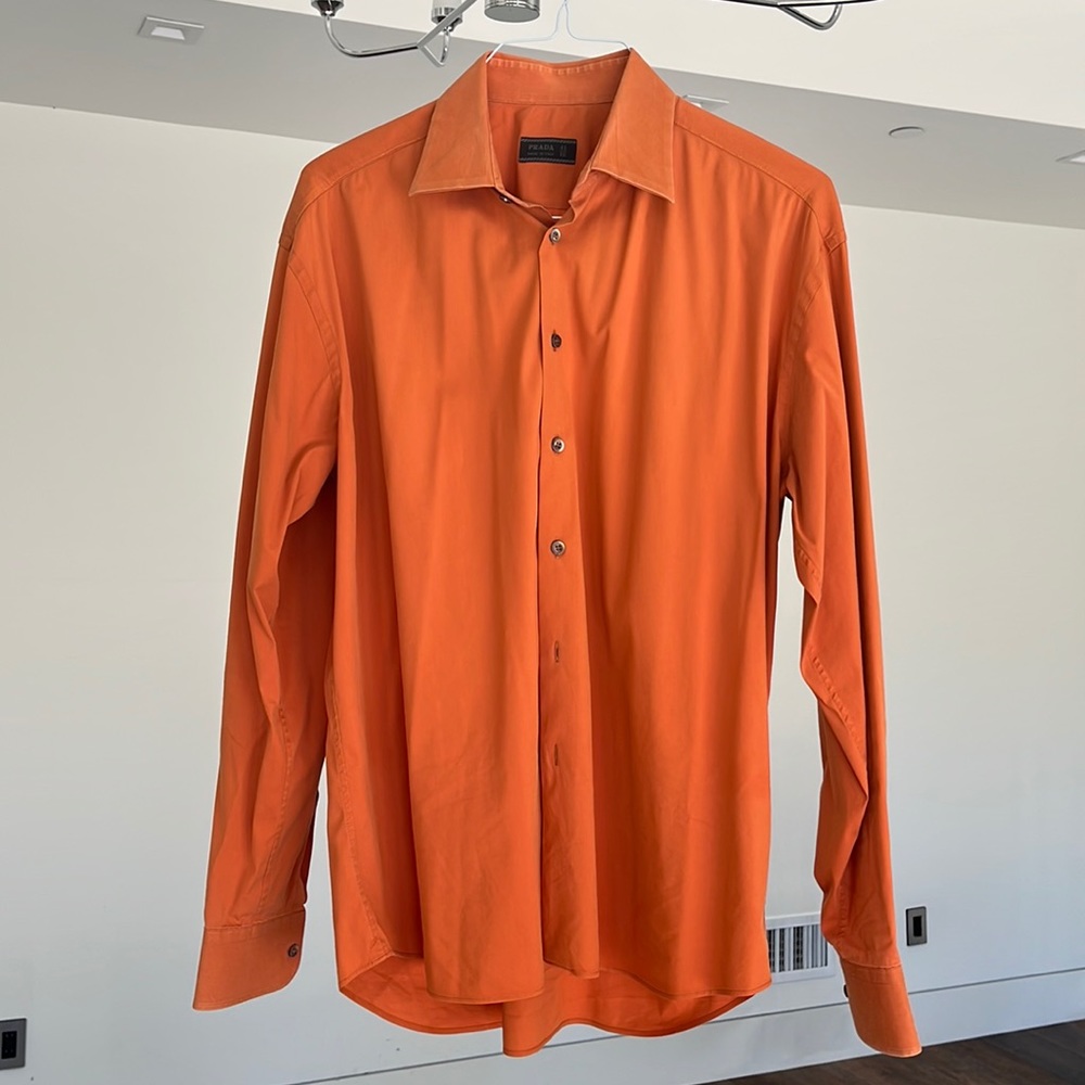 Beautiful Orange Prada Dress Shirt